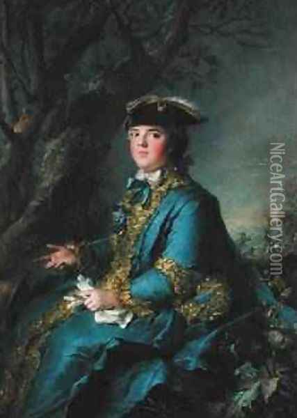 LouiseElisabeth de France 1729-59 Infanta of Spain then Duchess of Parma 1760 Oil Painting - Jean-Marc Nattier