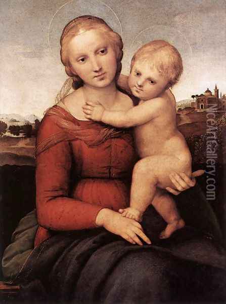 Madonna and Child (The Small Cowper Madonna) Oil Painting - Raffaelo Sanzio