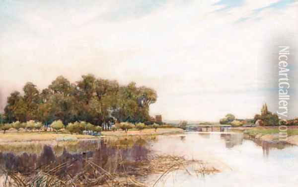 Passing shower at Streatley Oil Painting - Sir Alfred East