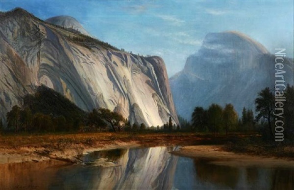 Landscape - Half Dome Yosemite Oil Painting - Gilbert Munger