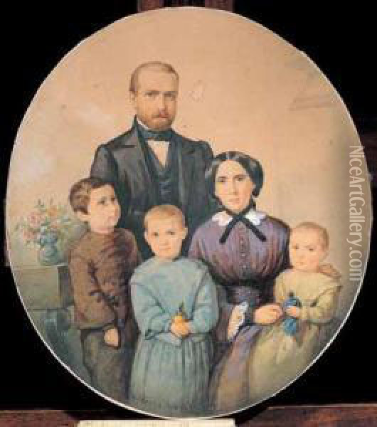 Ritratto Di Famiglia Oil Painting - Vincenzo Cabianca