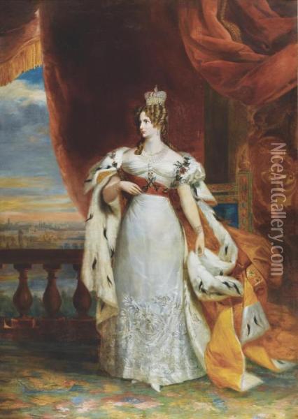 Portrait Of Empress Alexandra Fedorovna Oil Painting - George Dawe