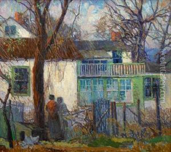 From The Garden, Chicago Oil Painting - Carl Rudolph Krafft
