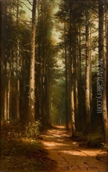 The Sunlit Path Oil Painting - Benjamin Champney