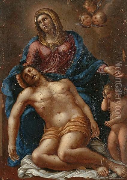 The Pieta Oil Painting - Annibale Carracci