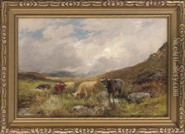 On The Moor, Glen Malin, Dunbartonshire Oil Painting - David Bates