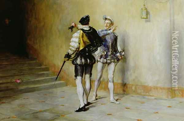 The Commencement of the Quarrel Oil Painting - John Pettie