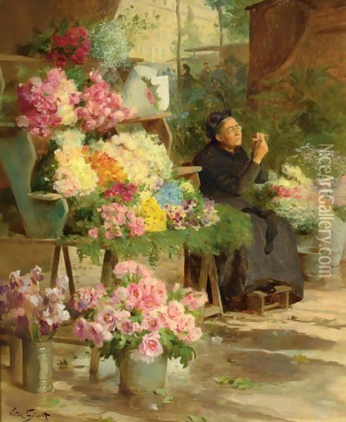 La Marchande De Fleurs Oil Painting - Victor-Gabriel Gilbert