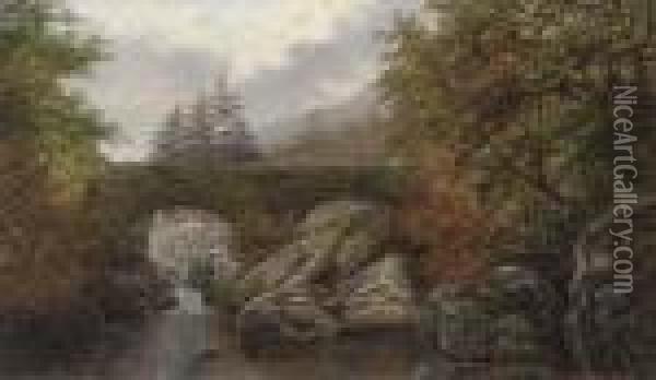 Pont-y-pair, Betws-y-coed, North Wales Oil Painting - William Mellor