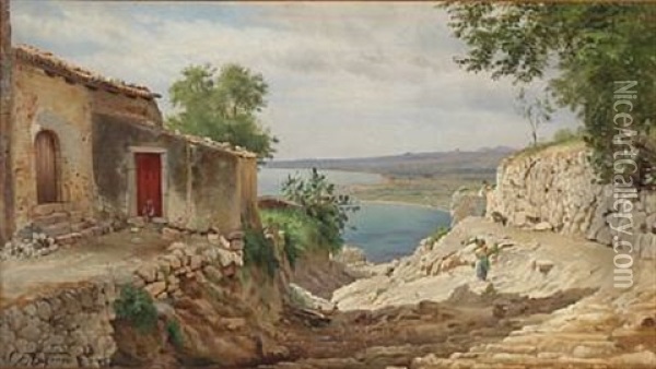 Fra Taormina Oil Painting - Carl Frederik Peder Aagaard