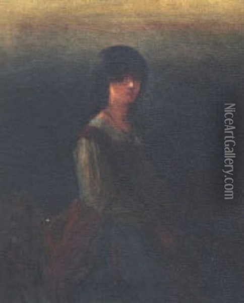 Young Woman Oil Painting - Edwin White