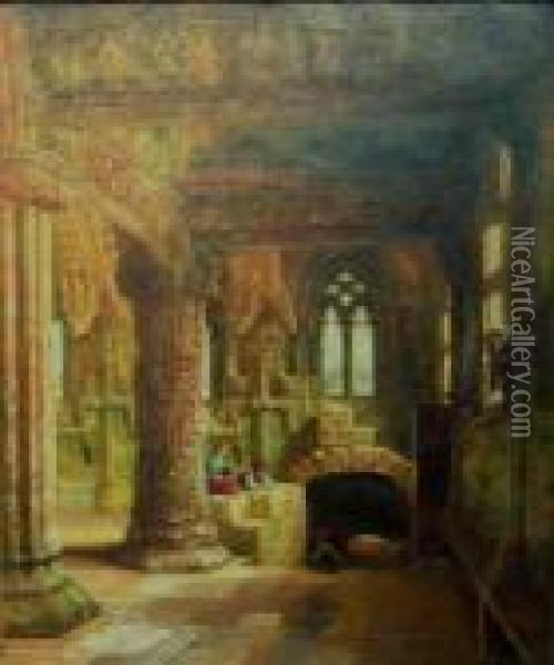 Roslin Chapel Oil Painting - Louise Rayner