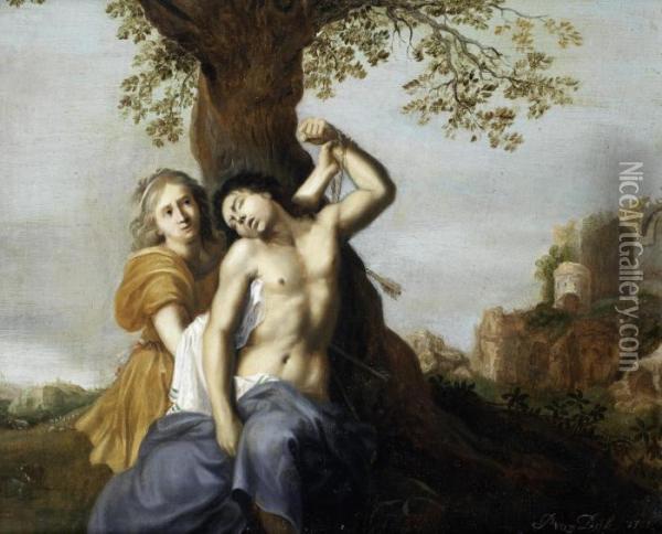 Angelica And Medoro Oil Painting - Philip Le Petit Van Dyk