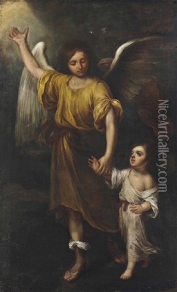 Tobias And The Archangel Oil Painting -  Guercino