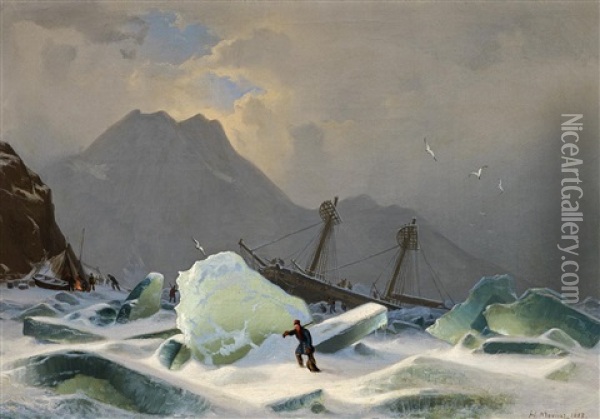 Im Eismeer Oil Painting - Hermann Mevius