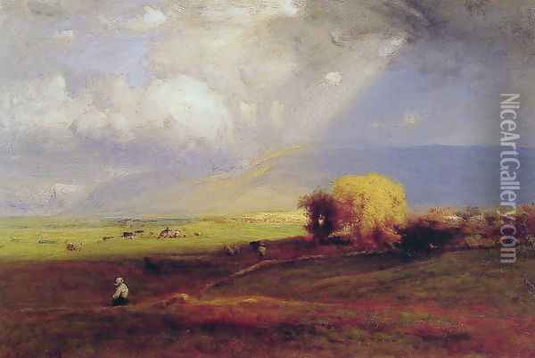 Passing Clouds (or Passing Shower) Oil Painting - George Inness