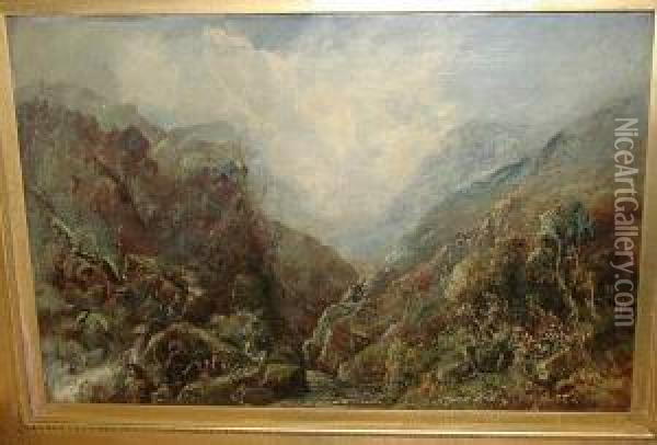 A Wild Part Of North Wales Oil Painting - John Swinton Spooner