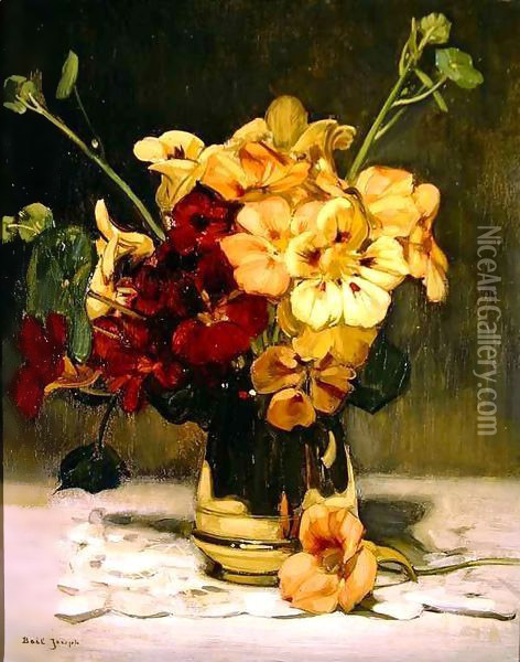 Still life of a vase of flowers Oil Painting - Joseph Bail