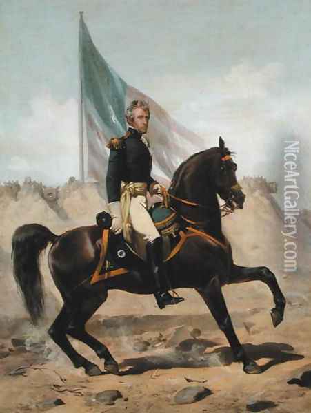 General Andrew Jackson at the Battle of New Orleans Oil Painting - Alonzo Chappel