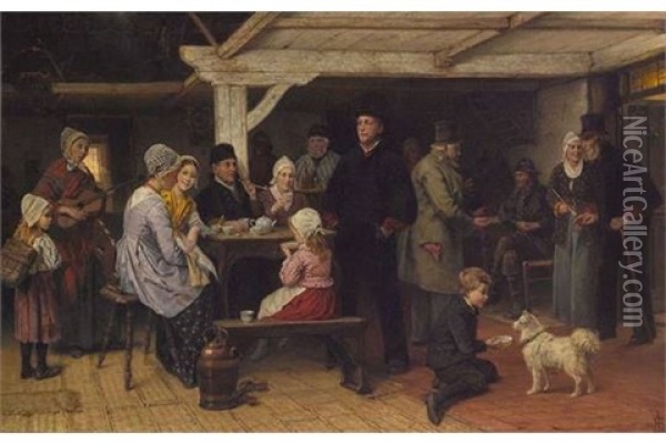 Heiratsversprechen Auf Helgoland Oil Painting - Rudolf Jordan