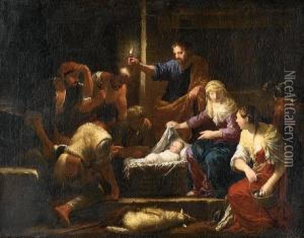 The Adoration Of The Shepherds Oil Painting - Johann Heiss