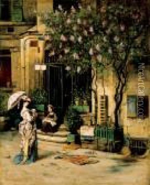Parisian Lady Oil Painting - Lajos Bruck