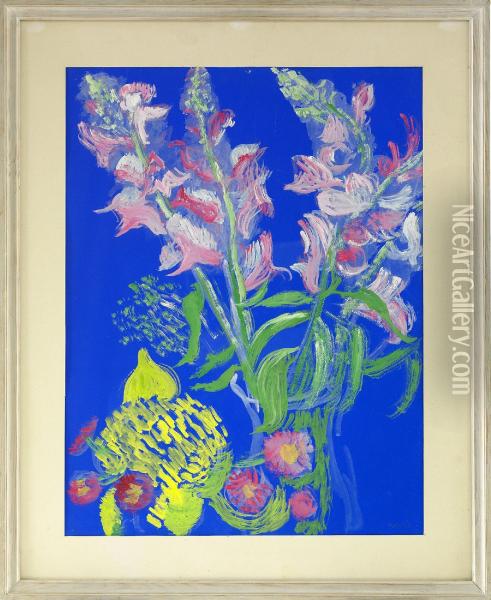 Gladiolus Mot Blatt Oil Painting - Sigrid Hjerten