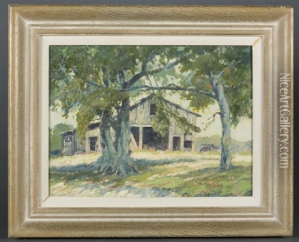 Landscape With A Barn Oil Painting - George Wallace Olson