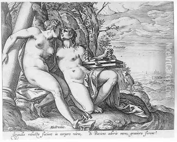 Justice and Prudence Oil Painting - Hendrick Goltzius