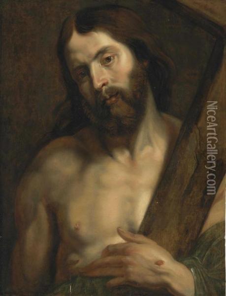Christ With The Cross Oil Painting - Sir Anthony Van Dyck