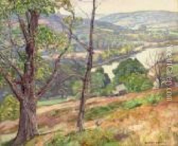 Hill Top View Of The River Oil Painting - George Gardner Symons