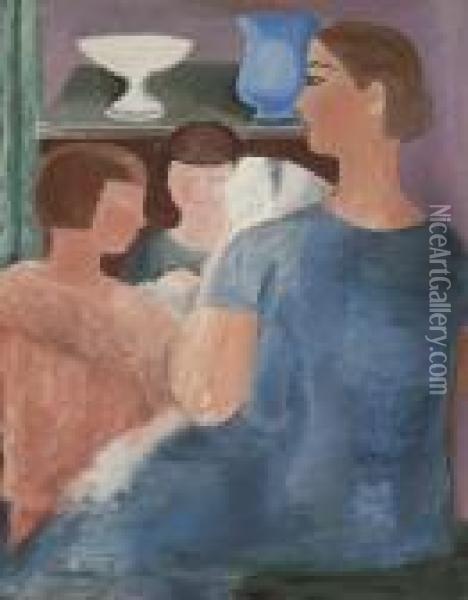 Moeder En Kinderen - Mere Et Enfants Oil Painting - Ferdinand Schirren