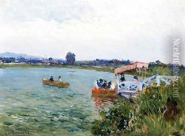 Embarcadero en Vichy Oil Painting - Aureliano de Beruete y Moret