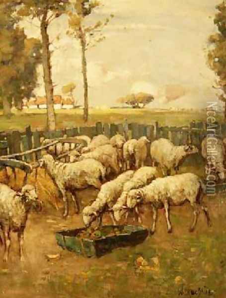 The Sheep Fold Oil Painting - William McBride