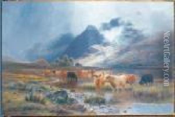 Loch Lubnaig And Ben Vane, Strathyre Oil Painting - Louis Bosworth Hurt