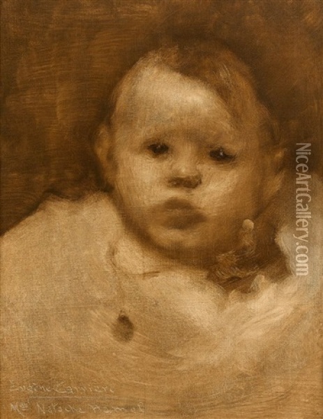 Portrait De Natacha Hamel Oil Painting - Eugene Carriere