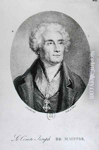 Portrait of Count Joseph de Maistre (1753-1821) Oil Painting - Pierre Bouillon