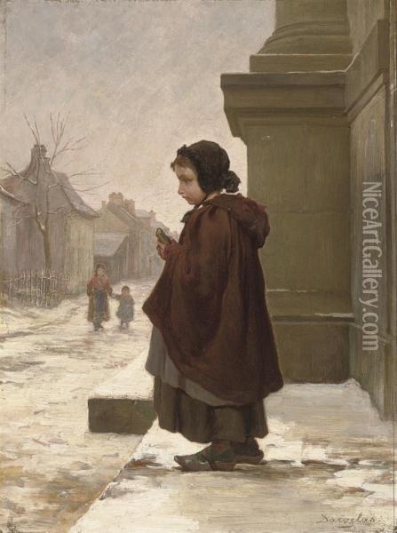 Waiting For A Friend Oil Painting - Andre Henri Dargelas