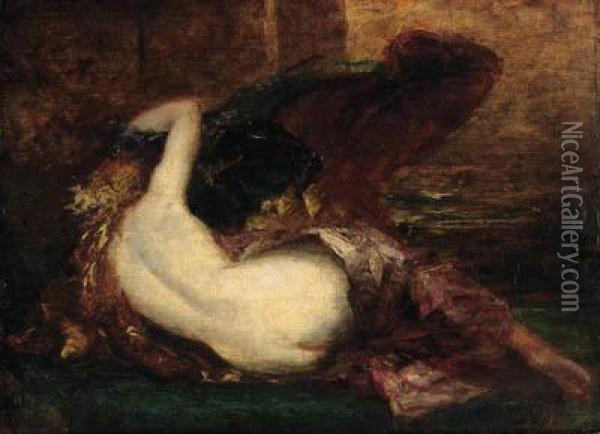 A Reclining Female Nude Oil Painting - William Etty
