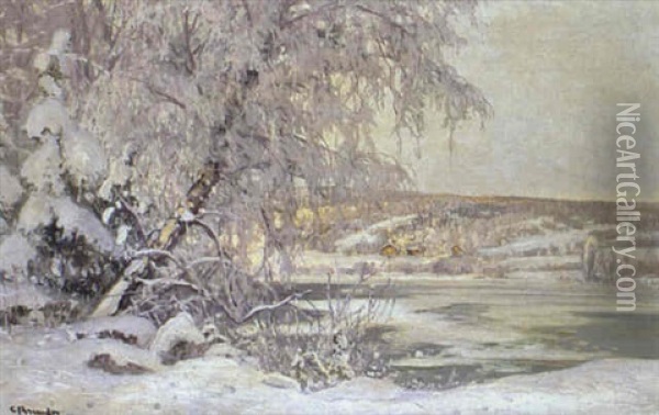 Rimfrost Oil Painting - Carl Brandt