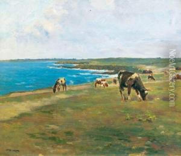 Vaches Au Paturage Oil Painting - Joseph-Felix Bouchor