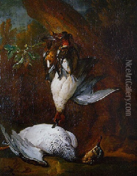 Nature Morte Aux Becasses Et Aux Canards Oil Painting - Jean-Baptiste Oudry