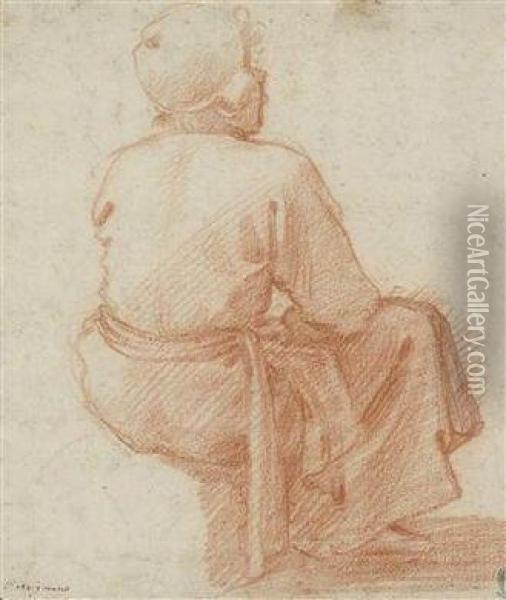 Studie Eines Sitzenden Mannes Oil Painting - Domenico Cresti Il Passignano