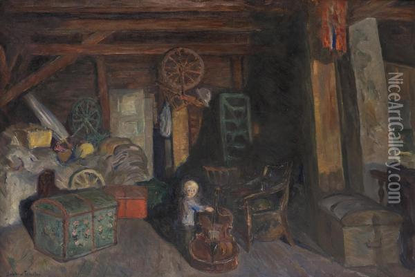 Dark Loft Oil Painting - Bernhard Folkestad