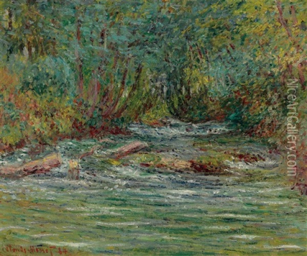 La Riviere De L'epte A Giverny, L'ete Oil Painting - Claude Monet
