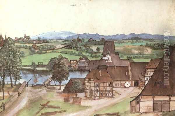 The Wire-drawing Mill Oil Painting - Albrecht Durer