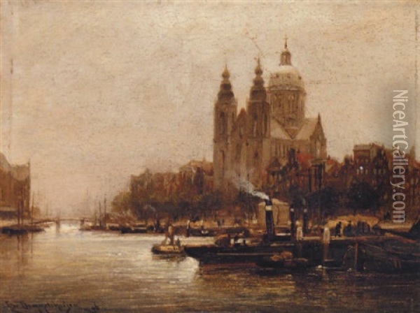 St. Nicolas Church, Amsterdam Oil Painting - Pieter Cornelis Dommershuijzen