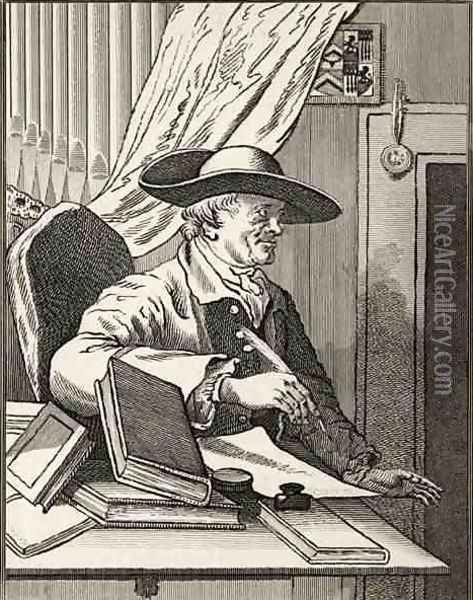 Dr Thomas Morell from The Works of Hogarth Oil Painting - William Hogarth