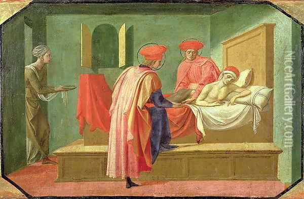 SS. Cosmas and Damian Healing the Sick Oil Painting - Pesellino
