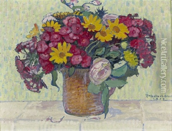 Stillleben Mit Grossem Blumenstrauss Oil Painting - Theodore Delachaux